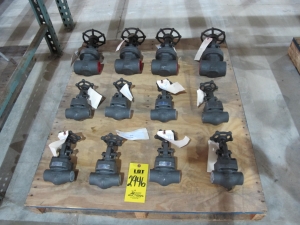 LOT PALLET W/ (12) ASSORTED VALVES (W-51) LOADING & HANDLING FEE $15-